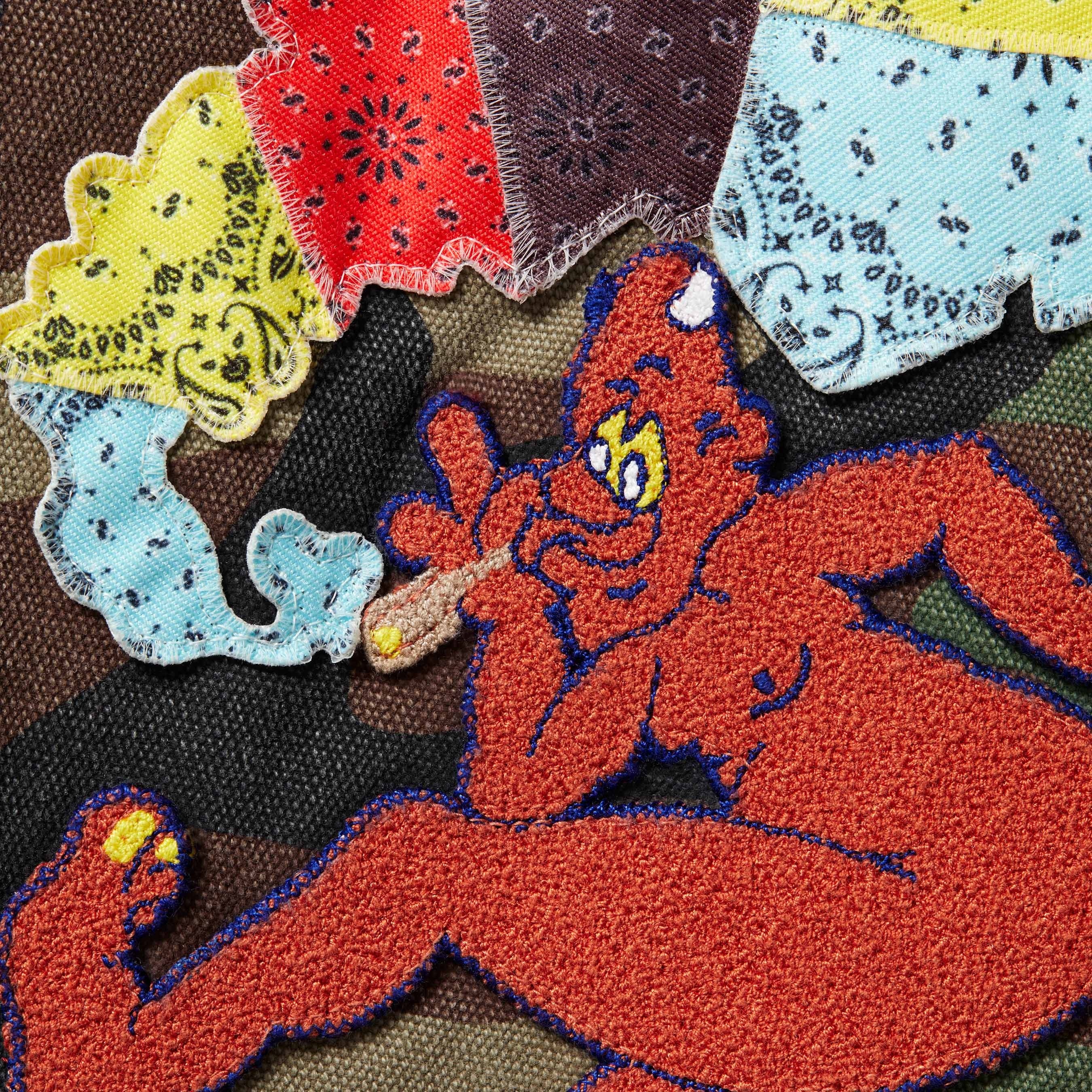 Patches Hooded Zip Up Shirt view 2